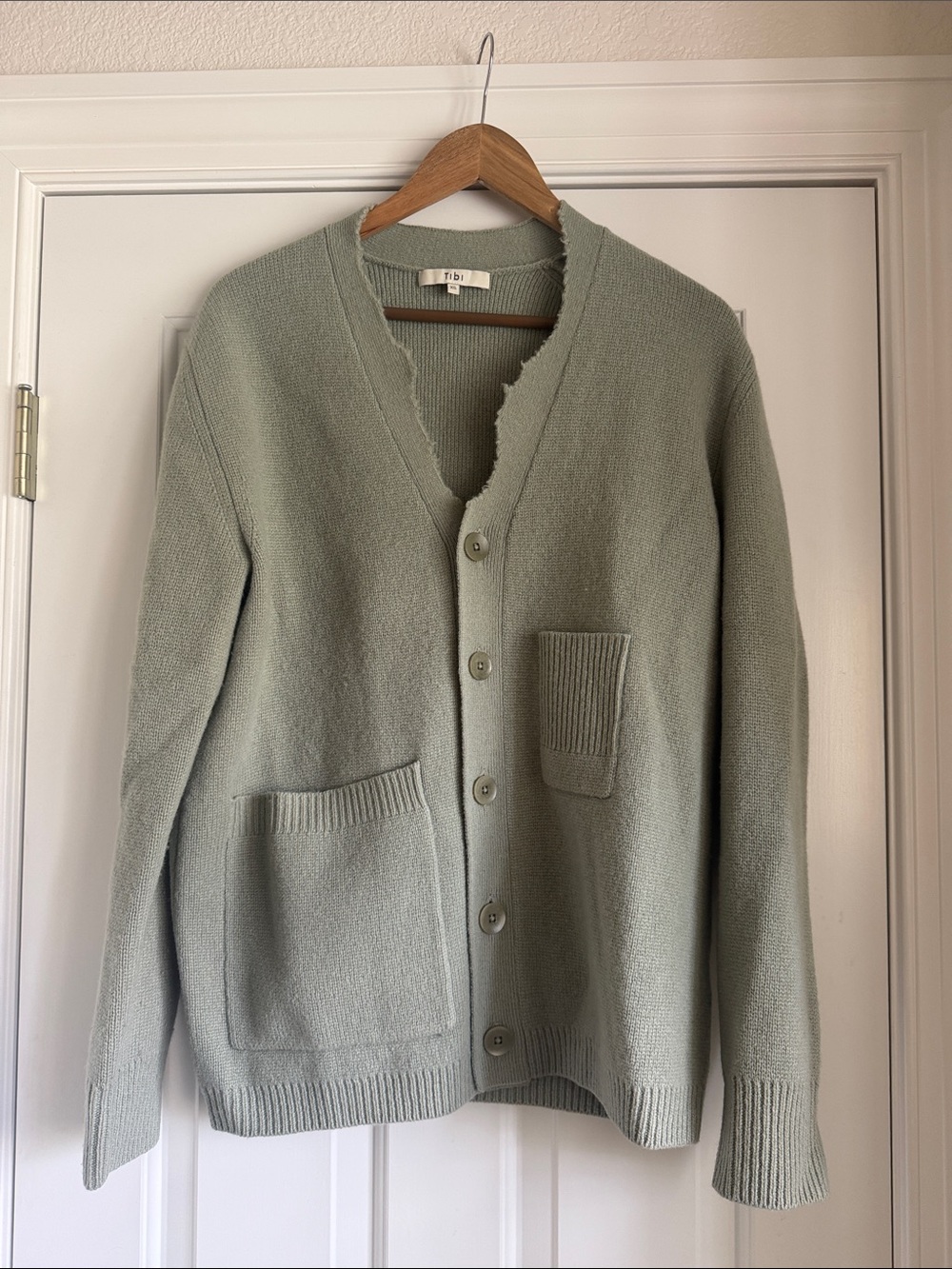 TIBI Distressed Wool Cardigan